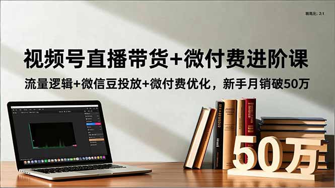 视频号直播带货+微付费进阶课：流量逻辑+微信豆投放+微付费优化，新手月销破50万-财阁