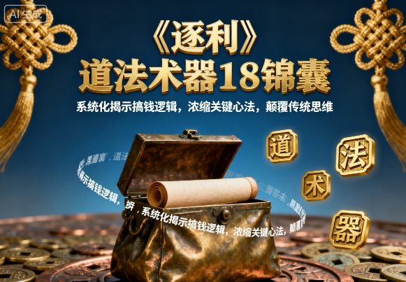 《逐利》道法术器18锦囊，系统化揭示搞钱逻辑，浓缩关键心法，颠覆传统思维-财阁