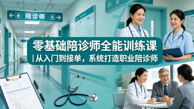 零基础陪诊师全能训练课｜从入门到接单，系统打造职业陪诊师-财阁