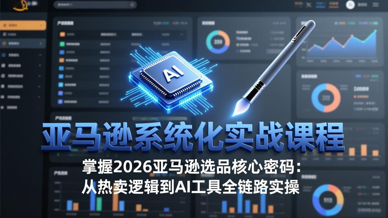 亚马逊系统化实战课-更新3月：2026最新选品方法论，从热卖原因分析到AI作图，提升选品成功率-财阁