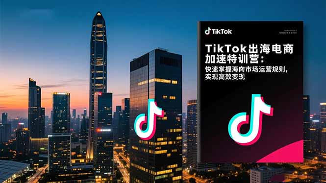 TikTok出海电商加速特训营：快速掌握海外市场运营规则，实现高效变现-财阁