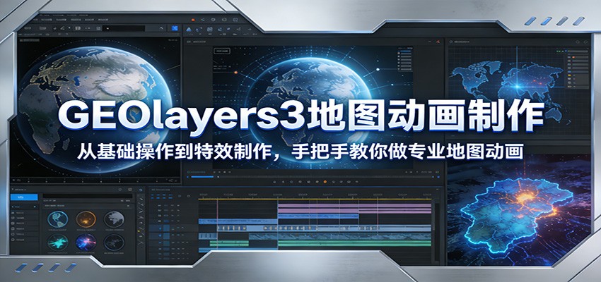 GEOlayers3地图动画制作：从基础操作到特效制作，手把手教你做专业地图动画-财阁