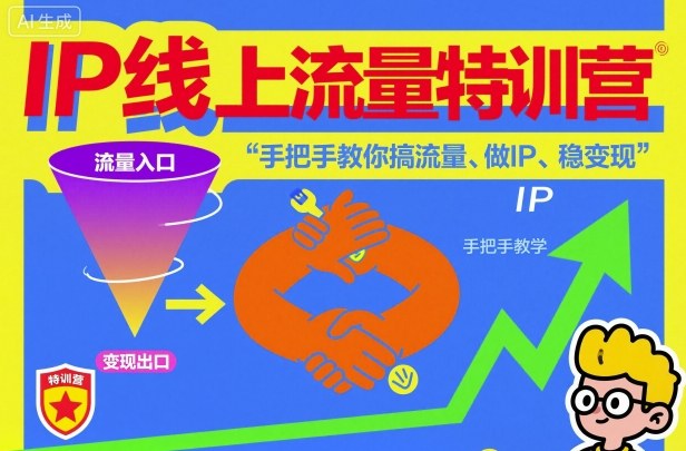 IP线上流量特训营，手把手教你搞流量、做IP、稳变现-财阁