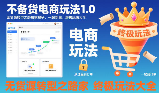 不备货电商玩法1.0，无货源转型之路独家揭秘，一站到底，终极玩法大全-财阁