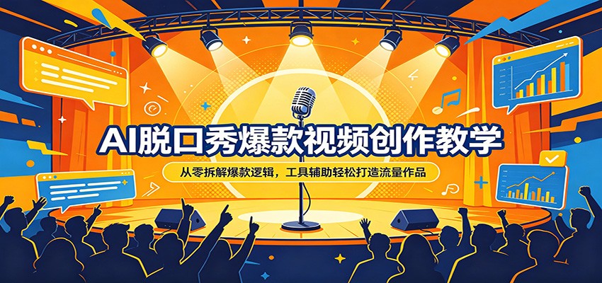 AI脱口秀爆款视频创作教学：从零拆解爆款逻辑，工具辅助轻松打造流量作品-财阁