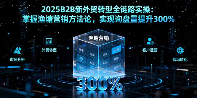 2025B2B新外贸转型全链路实操：掌握渔塘营销方法论，实现询盘量提升300%-财阁