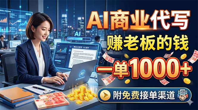 AI商业代写，赚老板的钱，一单1000+，附免费接单渠道-财阁
