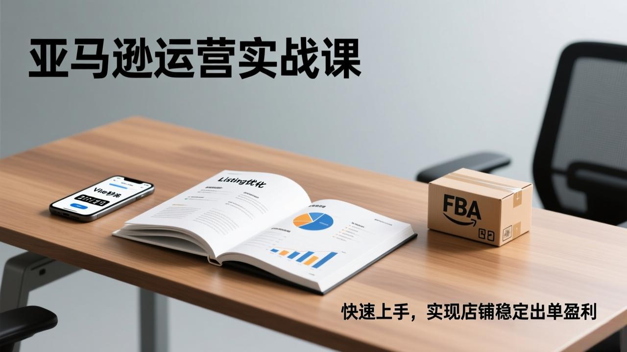 亚马逊运营实战课,Listing优化、Vine秒杀、FBA发货,快速上手,实现店铺稳定出单盈利-财阁