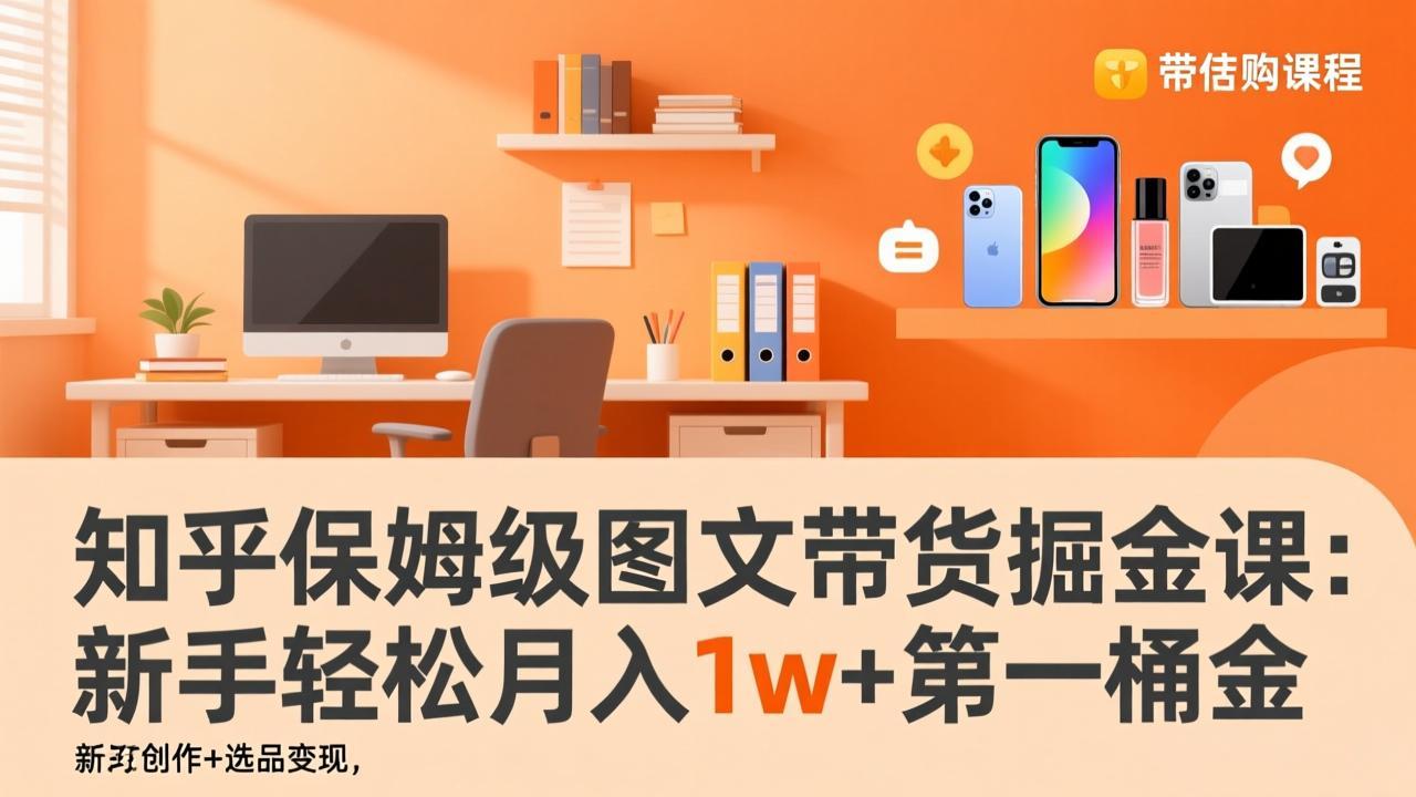 知乎保姆级图文带货掘金课：账号打造+爆文创作+选品变现，新手轻松月入1w+第一桶金-财阁