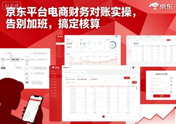 京东平台电商财务对账实操，告别加班，搞定核算-财阁