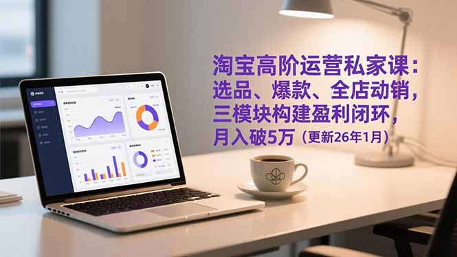 淘宝高阶运营私家课:选品、爆款、全店动销,三模块构建盈利闭环,月入破5万(更新26年1月-财阁