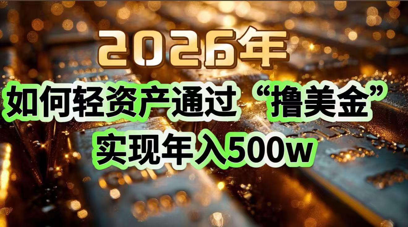 2026年如何轻资产通过“撸美金”实现年入500w-财阁
