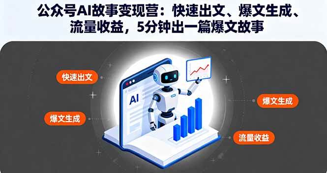 （16201期）公众号AI故事变现营：快速出文、爆文生成、流量收益，5分钟出一篇爆文故事-财阁