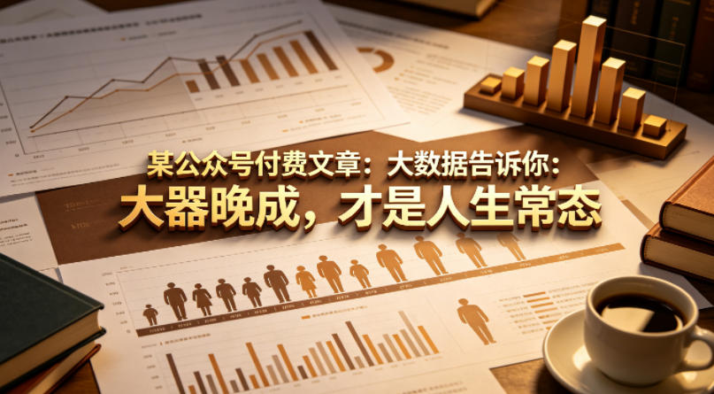 某公众号付费文章：大数据告诉你：大器晚成，才是人生常态-财阁