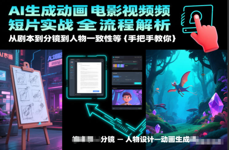 AI生成动画电影视频短片实战全流程解析，从剧本到分镜到人物一致性等手把手教你-财阁