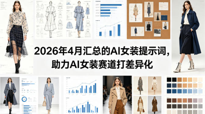 2026年4月汇总的AI女装提示词，助力AI女装赛道打差异化-财阁