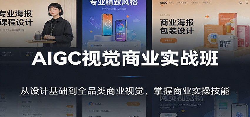 AIGC视觉商业实战班：从设计基础到全品类商业视觉，掌握商业实操技能-财阁