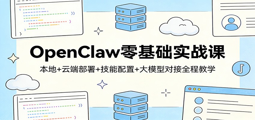 OpenClaw零基础实战课：本地+云端部署+技能配置+大模型对接全程教学-财阁
