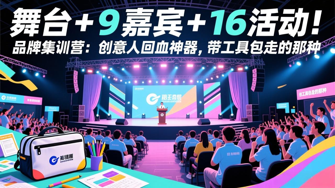 舞台 + 9 嘉宾 + 16 活动！品牌集训营：创意人回血神器，带工具包走的那种-财阁