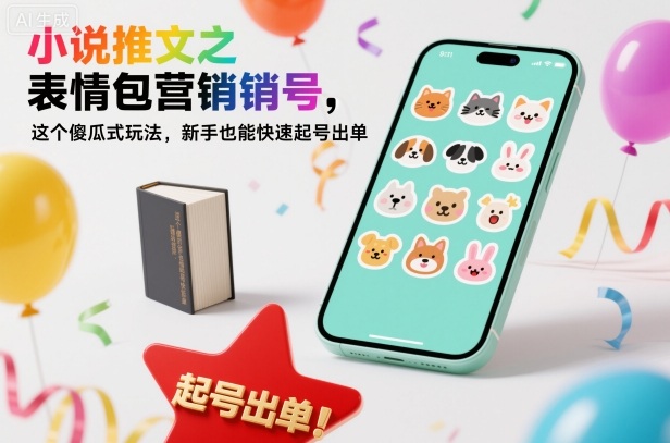 小说推文之表情包营销号，这个傻瓜式玩法，新手也能快速起号出单-财阁