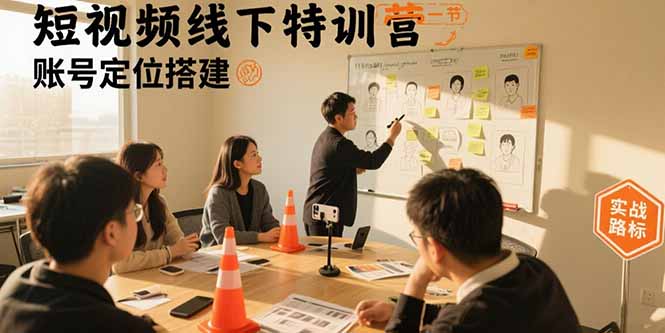 短视频线下特训营：账号定位搭建/口播号拍摄剪辑/直播间流量入口/变现实战-财阁