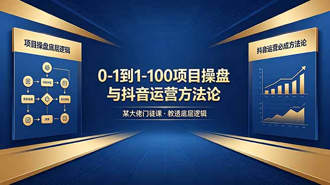 0-1到1-100怎么建？某大佬门徒课教透项目操盘底层逻辑+抖音运营必成方法论-财阁