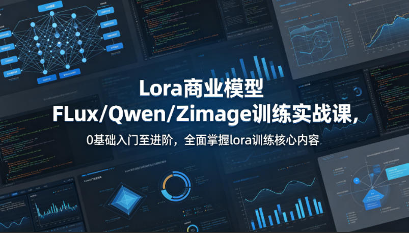 系统性学习Lora商业模型FLux／Qwen／Zimage训练实战课，0基础入门至进阶，全面掌握lora训练核心内容-财阁