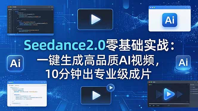 Seedance2.0零基础实战：一键生成高品质AI视频，10分钟出专业级成片-财阁