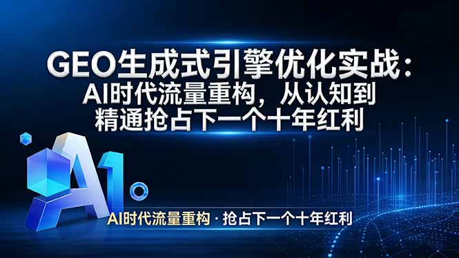 GEO 生成式引擎优化实战：AI时代流量重构，从认知到精通抢占下一个十年红利-财阁