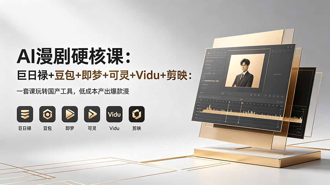 AI漫剧硬核课：巨日禄+豆包+即梦+可灵+Vidu+剪映：一套课玩转国产工具，低成本产出爆款漫剧-财阁
