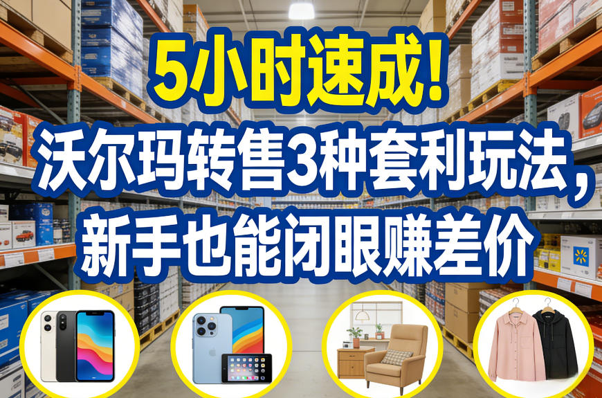 5小时速成！沃尔玛转售3种套利玩法，新手也能闭眼賺差价-财阁