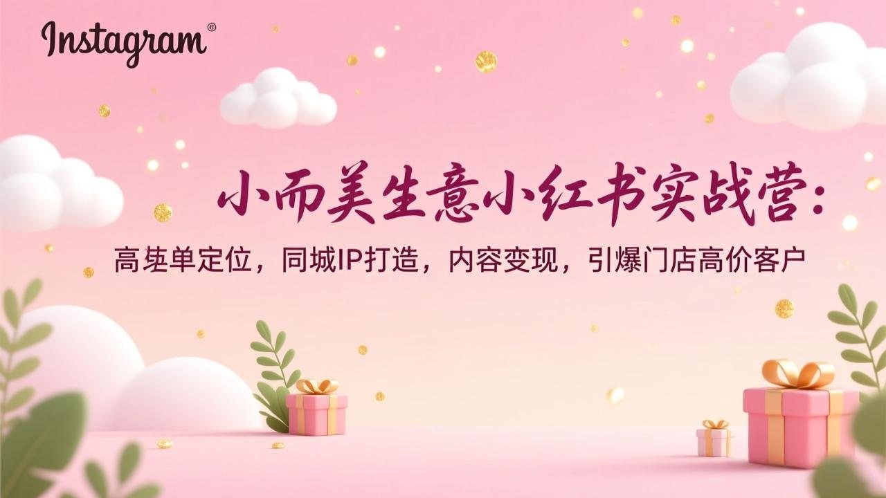 小而美生意小红书实战营：高客单定位，同城IP打造，内容变现，引爆门店高价客户-财阁