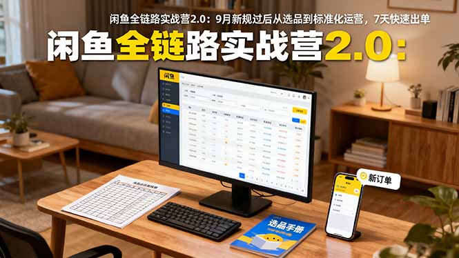 闲鱼全链路实战营2.0：9月新规过后从选品到标准化运营，7天快速出单-财阁