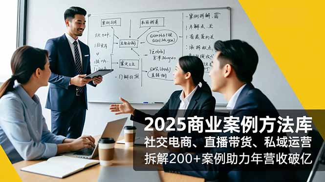 2025商业案例方法库，社交电商、直播带货、私域运营，拆解200+案例助力年营收破亿-财阁