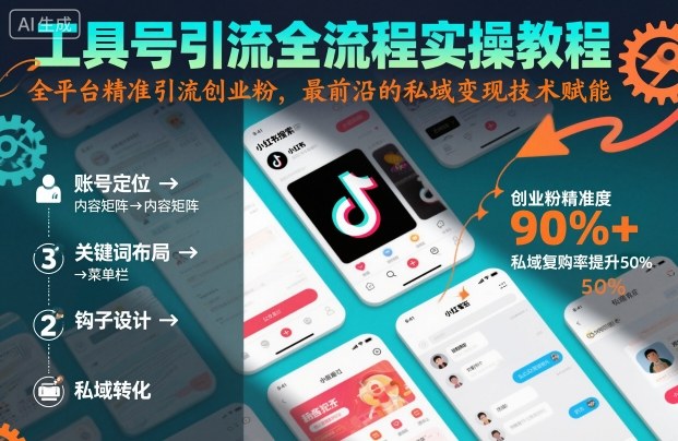 工具号引流全流程保姆级实操教程，全平台精准引流创业粉，最前沿的私域变现技术赋能-财阁