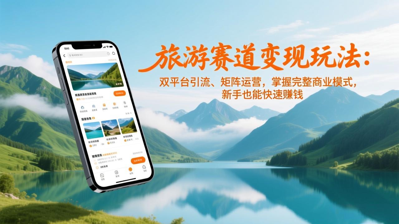 旅游赛道变现玩法：双平台引流、矩阵运营，掌握完整商业模式，新手也能快速赚钱-财阁