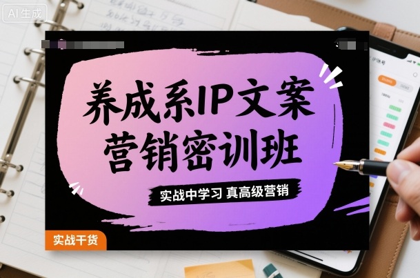 养成系IP文案营销密训班，实战中学习真高级营销-财阁