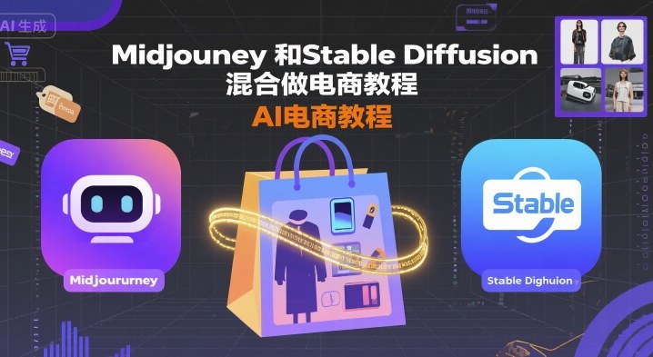 Midjourney和Stable Diffusion混合做电商教程-ai电商教程-财阁