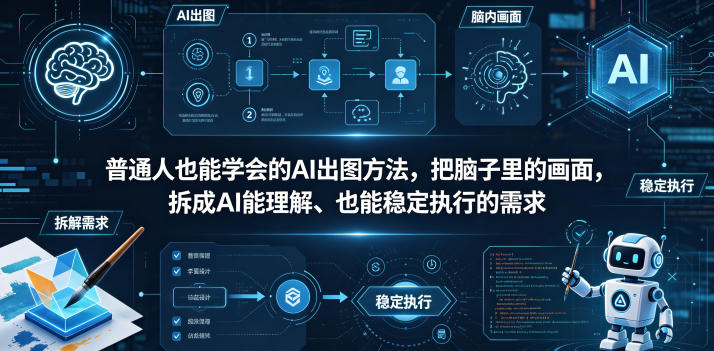 普通⼈也能学会的AI出图⽅法，把脑子里的画面，拆成AI能理解、也能稳定执行的需求【文档】-财阁