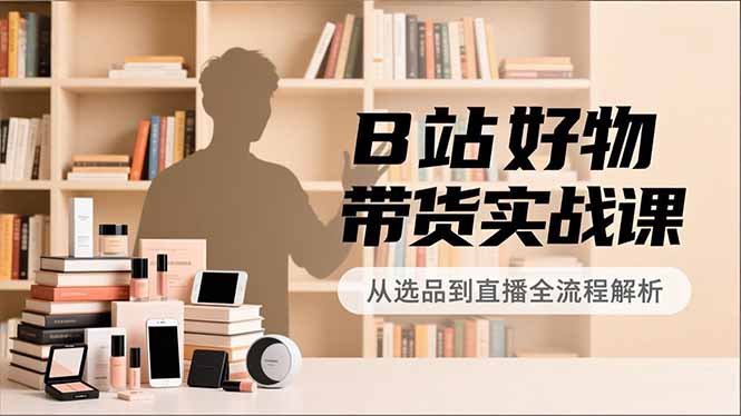 B站好物带货实战课，账号定位、选品拍摄、运营变现，全流程教学，实现UP主月入过万-财阁