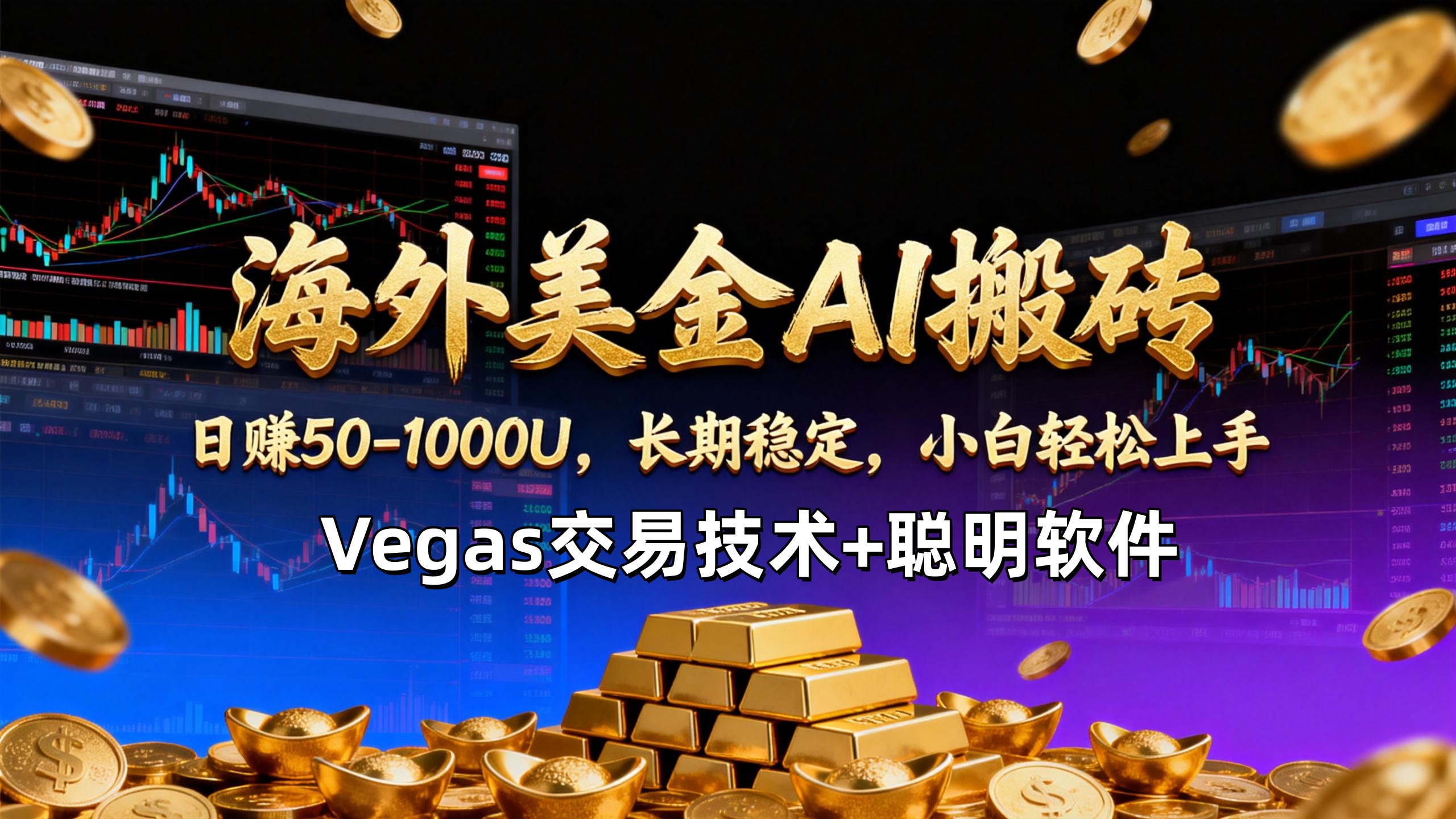 【海外美金AI搬砖】Vegas交易技术+聪明软件，日赚50-1000U，长期稳定，小白轻松上手。-财阁