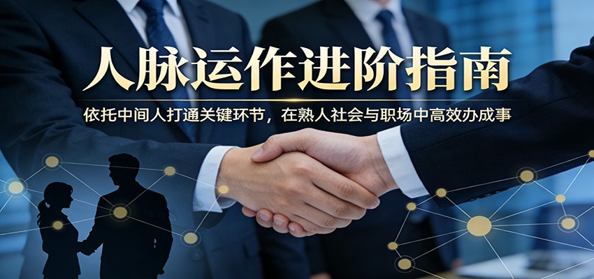 付费文章：人脉运作进阶指南，依托中间人打通关键环节，在熟人社会与职场中高效办成事-财阁