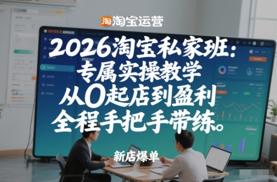 2026淘宝私家班：专属实操教学，从0起店到盈利，全程手把手带练-财阁