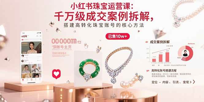 （15742期）小红书珠宝运营课：千万级成交案例拆解，搭建高转化珠宝账号的核心方法-财阁