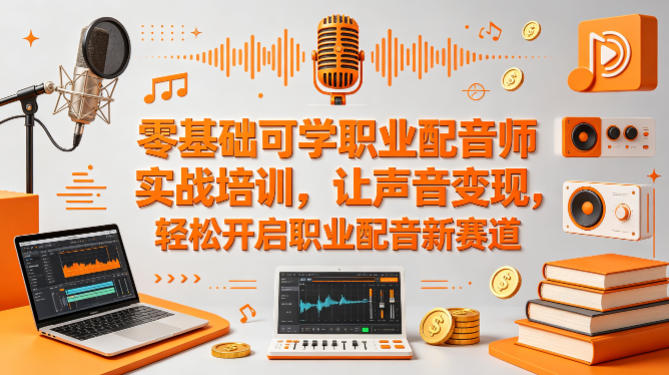 零基础可学职业配音师实战培训，让声音变现，轻松开启职业配音新赛道-财阁
