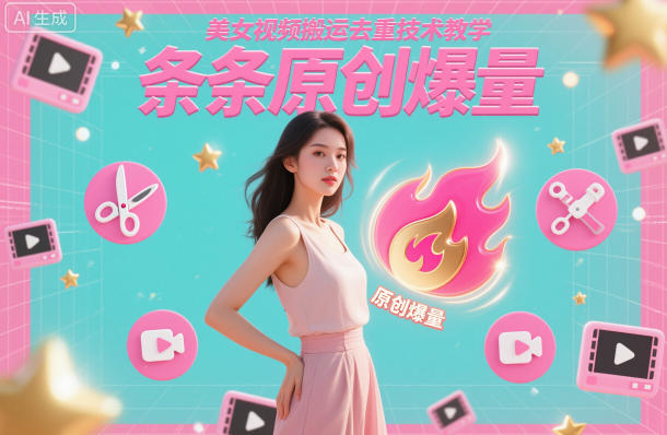 美女视频搬运去重技术教学，条条原创爆量-财阁