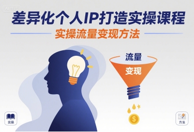 差异化个人IP打造实操课程，实操流量变现方法-财阁