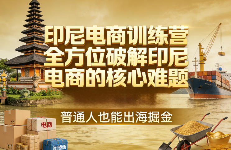 印尼电商训练营，全方位破解印尼电商的核心难题，普通人也能出海掘金-财阁