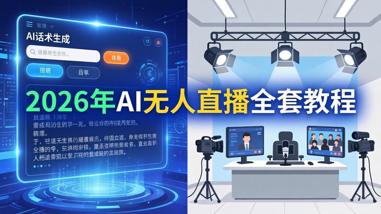 2026年AI无人直播全套教程：OBS安装+软件配置+直播间搭建+话术生成+一键开播实操-财阁