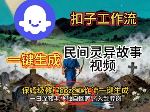 Coze扣子工作流一键生成民间灵异故事视频，保姆级教程搭建教学-财阁